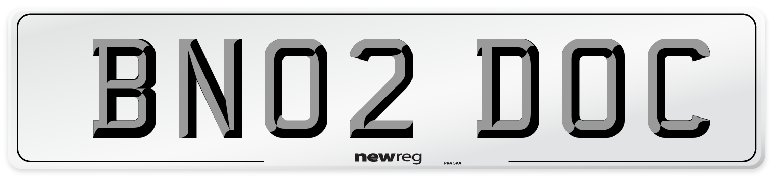 BN02 DOC Number Plate from New Reg